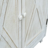 Parisloft Barna vrata naglasak drveni podni ormar, bijeli ispirani, 32,25 H