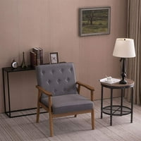 Retro Moderna drvena jednokrevetna stolica, siva tkanina
