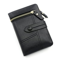 Mali novčanik za žene dame PU kožne držač kartice Mini kompaktna torbica sa džepom kovanica sa zatvaračem
