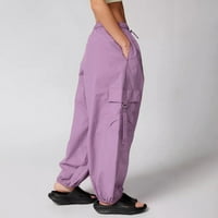 Hlače za žene labave pantalone sa niskim strukom široke noge vrećice sa džepovima Srednja odjeća Taktičke