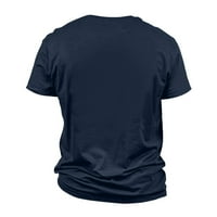 Hanas Muške 4. majica, muški casual okrugli vrat Dan neovisnosti tiskanim kratkim rukavima pulover