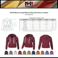 MixMatchy ženska čvrstog osnovnog dugih rukava zip up fliene jaknu