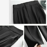 Amaping ženske modne ležerne pune duljine labave hlače Čvrsto visoke struine pantalone duge ravne hlače