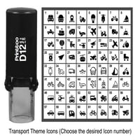 Printtoo Personalizirani transportni tematski ikoni okrugli gumeni žig samoinking stamper -black