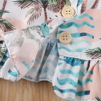 Jaweiw Baby Girls Dvodijelni set odjeće, kaiš za ispis bez rukava TOP prsluk + elastična kratka pantalona