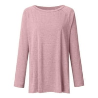 Ženska bluza Jednobojna boja dugih rukava Nepravilna dukserica Labavi otisak pulover za bluza Chemise