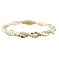 Girls Prsten upleteni oblik rhinestones nakit izvrsno svijetli sjajni prsten za od legura zlata