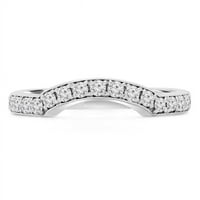 Veličanstvo Diamonds MD190242- 0. CTW okrugli dijamantni poluvremeni vjetar vjenčani prsten u 14k bijelo zlato - veličine 4