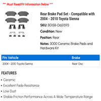 Zadnji set kočnice - kompatibilan sa - Toyota Sienna 2009