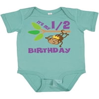Inktastični polu rođendan mjeseci Baby Monkey Gony Baby Boy ili Baby Girl Bodysuit