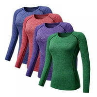 -2xl teretana majica Žene Brzo suhog kompresije Vrhunska sportska majica s dugim rukavima Tym Yoga trčanje Soild Colors Tops Tee