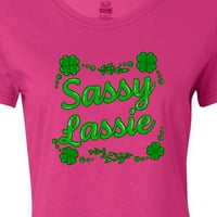 Inktastični sassy Lassy sa zelenim listom kolite li ženska majica