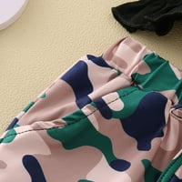 Toddler Kids djevojačka odjeća bez rukava rukavica ruffle t majica vrhovi kamuflage duge hlače odijelo odjeća