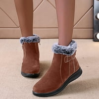 DMQupv pete platforme za žene zadebljanje pamučne cipele velike veličine kratke čizme Jean čizme za žene čizme cipele žute 6.5