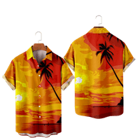 Ljetni crtani uzorak dječaci Havajska majica cvjetni ispis kratkih rukava odjeća za odmor na plaži dolje majice za muškarce, f-8xl