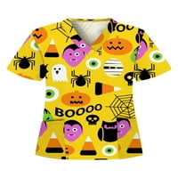 Sanviglor Women majica HOLLOWEEN majica V izrez Ljetni vrhovi Baggy Tee odmor u pulover br.