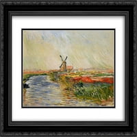 Claude Monet matted crni ukrašeni uokvireni umjetnički ispis 'tulip polje u Holandiji'
