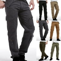 Symoidni muškarci teretni hlače Multi džep jesen i zimski božićni poklon atletski muškarci duksevi kaki stakleni hlače za muškarce veličine 3xl