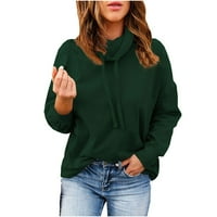 Odeerbi Ženske vrhove majice s dugim rukavima jesen modni erogeni okrugli vrat Pulover pulover pune