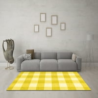 Ahgly Company Indoor Rectangle Checkered žuti modernim prostirkama područja, 2 '5'