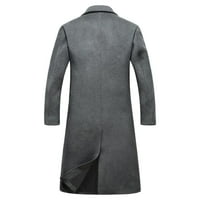 Miayilima Muška jesenska odjeća Muški povremeni kaput modni poslovni dugačak vitki kaput jakna od jakne za muškarce Muški anoraks siva 2xl
