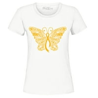 Shop4ever Ženska grafička majica od zlatne vrpce GOLDNE