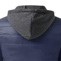 Haxmnou muški puffer zimski donji jakni kaput lagana prekrivana topla paketa tamno plava xxxl