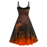 Ljetne haljine za prodaju za žene za žene bez rukava digitalna haljina za ispis V-izrez Maxi Loose Fit