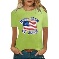 Aufmer PlusClearance Ljetna patriotska odjeća Ležerne dame Okrugli vrat Ljeto seksi gradijentne neovisnosti