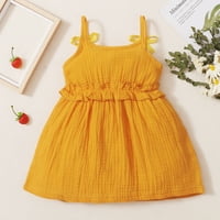 TODDLER Baby Girl Haljina ruffle Halter torte haljine Dvije suknje od malih suknja Djevojka djevojka žuta 2- godine