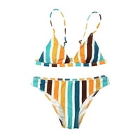 EGMY ženske duge prugaste kostime za kupaće kostime Bikini Bank Tankini plaža