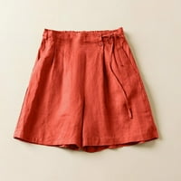 Žene Ležerne prilike pamučne kratke hlače Comfy elastični struk kratke hlače Ljeto labavo povlačenje kratkih hlača sa džepovima