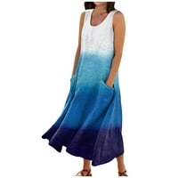 Ženska krasta rukavica za sunčanje bez rukava na plaži Boho haljine pokloni na klirensu plavi m