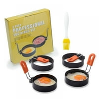 Jaja prstenovi sa silikonskim ručicama, nehrđajući čelični prstenovi za kuhanje jaja, plijesan za palačinke za jaja i omlet