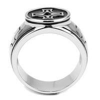 TK - visoki polirani prsten od nehrđajućeg čelika sa gornjim klasnim kristalom u jet veličini 9