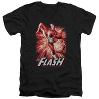 JLA - Flash crvena i siva - Slim Fit V izrez - Veliki