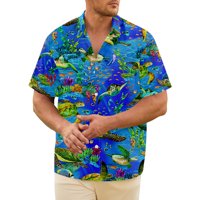 Plaža Ležerna majica Muška majica za odmor u podvodnom svijetu s kratkim rukavom majicom