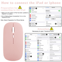 2.4GHz i Bluetooth punjivi miš za Infini Note Bluetooth bežični miš dizajniran za laptop MAC iPad Pro Computer Tablet Android Flamingo Pink