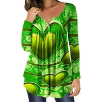 Dnevne košulje sv. Patricks za žene Leprechaun kostimo žene St. Patricks Dan Decor Majica Green Womens Top opružnih vrhova Žene