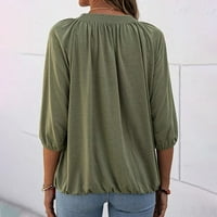Koaiezne bluze za žene ženski jesenski temperament pulover okrugli izrez Loose Sedam boce majice rukava