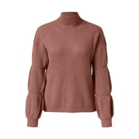 Ženski džemperi Čvrsti boje O-izrez dugih rukava, pola pulover modnih ležerskih vrhova Učiteljski zderi