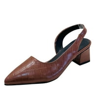 Nendm ženske cipele Ležerne cipele sa niskom petom kože na ljetnim kvadratnim petom Jednokrevete dame cipele Žene Hills Cipele cipele smeđe 7