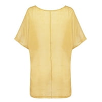 DTIDTPE Bluze za žene, ženske ležerne ljetne čvrste kratke kratke rukave plus veličina Top majica bluza