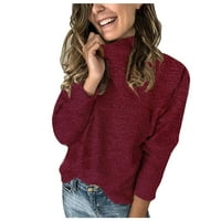 Dukseri za žene Ženska zimska čvrsta dugi rukav džemper džemper