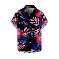 Havajska majica za muškarce Smiješne ljetne odmor Turizam Plaža Trend Leisure 3D Digitalni tisak kratkih rukava Muška majica sa džepom Dizajn nebeska plava l