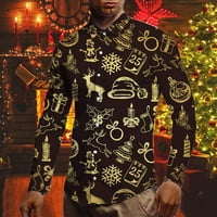 Odieerbi božićne majice Muška božićna košulja s dugim rukavima Muška povremena moda Svestrano Vrhovno zlato
