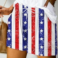 Gacuw američke šorc za žene USA Tematska odjeća Ležerne prilike sa džepovima sa džepovima Poklopci kratke hlače Četvrti jul Outfits SAD Odjeća za zastavu Četvrti jul Kostimi Američka zastava odjeća bijela