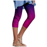 Ženske sportske hlače elastične strugove Hlače ljetne modne utečene istezanje Hlače koje rade teretane duge hlače Čvrsto boje pantalone za vježbanje hlače za dame ljubičaste l