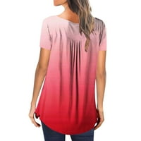 Ljetni vrhovi za žene šarene print T majice Trendy casual s kratkim rukavima Tunic Plus size sakrij