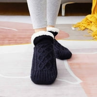 HGW unutarnje podne podne termalne čarape, tkane i baršunaste sock papuče, termalne papuče za žene